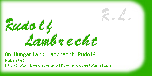 rudolf lambrecht business card